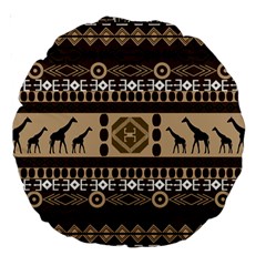 Giraffe African Vector Pattern Large 18  Premium Round Cushions