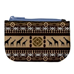 Giraffe African Vector Pattern Large Coin Purse by BangZart