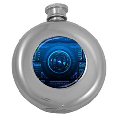 Technology Dashboard Round Hip Flask (5 Oz)