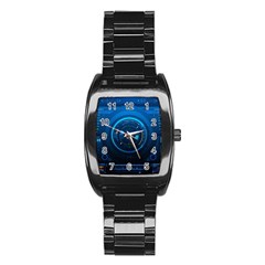 Technology Dashboard Stainless Steel Barrel Watch