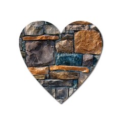 Brick Wall Pattern Heart Magnet by BangZart