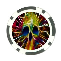 Skulls Multicolor Fractalius Colors Colorful Poker Chip Card Guard by BangZart