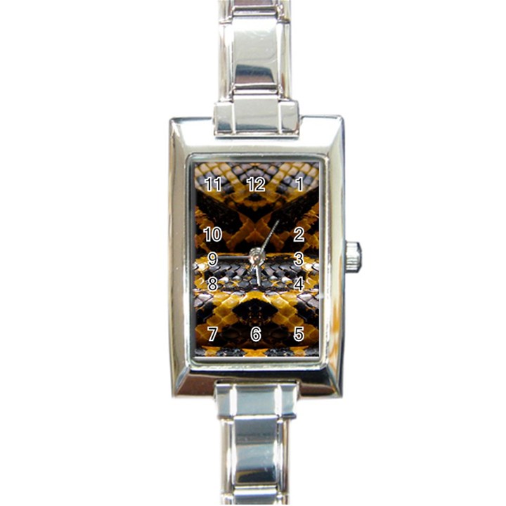 Textures Snake Skin Patterns Rectangle Italian Charm Watch