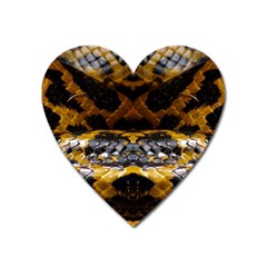 Textures Snake Skin Patterns Heart Magnet by BangZart