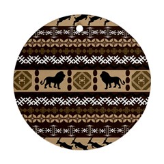 Lion African Vector Pattern Round Ornament (two Sides) by BangZart