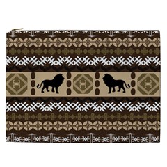 Lion African Vector Pattern Cosmetic Bag (xxl)  by BangZart