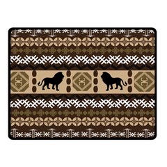 Lion African Vector Pattern Double Sided Fleece Blanket (small) 