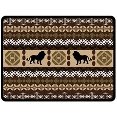 Lion African Vector Pattern Double Sided Fleece Blanket (large) 