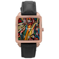 Vivid Colours Rose Gold Leather Watch 