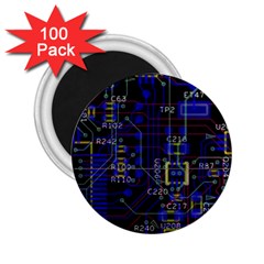 Technology Circuit Board Layout 2 25  Magnets (100 Pack)  by BangZart