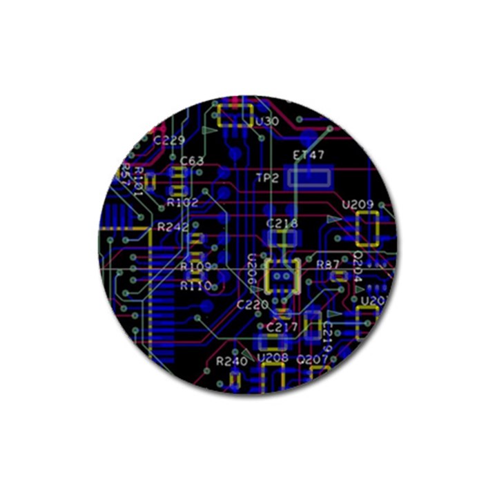 Technology Circuit Board Layout Magnet 3  (Round)