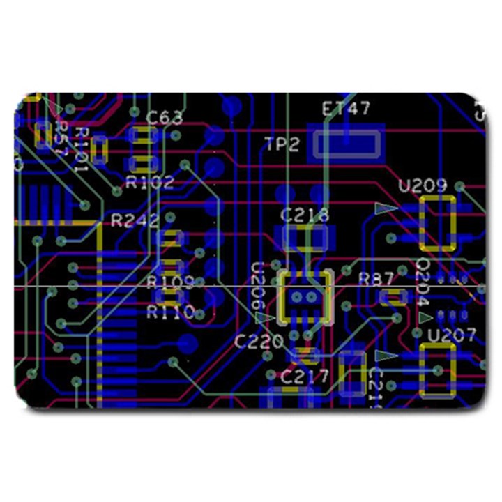 Technology Circuit Board Layout Large Doormat 