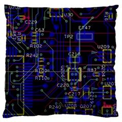 Technology Circuit Board Layout Standard Flano Cushion Case (one Side)