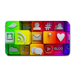 Colorful 3d Social Media Medium Bar Mats by BangZart