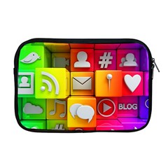 Colorful 3d Social Media Apple Macbook Pro 17  Zipper Case by BangZart