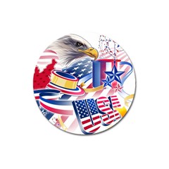 United States Of America Usa  Images Independence Day Magnet 3  (round) by BangZart