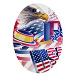 United States Of America Usa  Images Independence Day Oval Ornament (Two Sides) Front