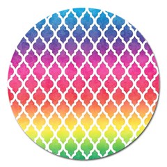 Colorful Rainbow Moroccan Pattern Magnet 5  (round) by BangZart