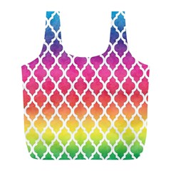 Colorful Rainbow Moroccan Pattern Full Print Recycle Bags (l) 