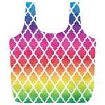 Colorful Rainbow Moroccan Pattern Full Print Recycle Bags (L)  Back