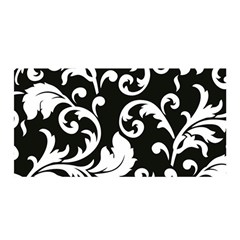 Vector Classicaltr Aditional Black And White Floral Patterns Satin Wrap