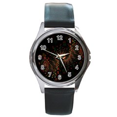 Multicolor Fractals Digital Art Design Round Metal Watch by BangZart