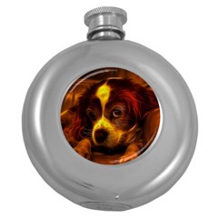 Cute 3d Dog Round Hip Flask (5 Oz) by BangZart