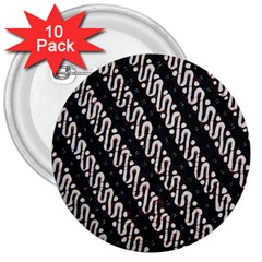 Batik Jarik Parang 3  Buttons (10 Pack) 