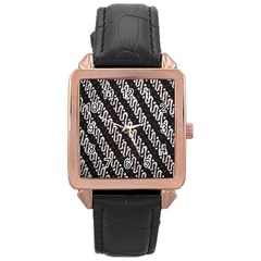 Batik Jarik Parang Rose Gold Leather Watch 