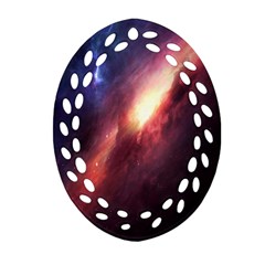Digital Space Universe Oval Filigree Ornament (two Sides)