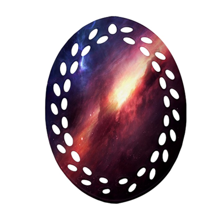 Digital Space Universe Oval Filigree Ornament (Two Sides)