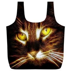 Cat Face Full Print Recycle Bags (l) 