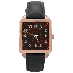 Volcanic Textures Rose Gold Leather Watch 