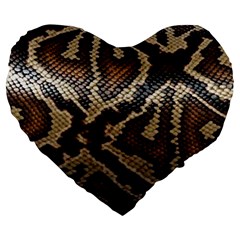 Snake Skin Olay Large 19  Premium Heart Shape Cushions