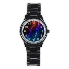 Cracked Out Broken Glass Stainless Steel Round Watch