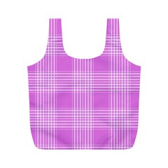 Seamless Tartan Pattern Full Print Recycle Bags (m) 