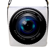 Camera Lens Prime Photography Flap Messenger Bag (l) 