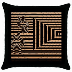 Wooden Pause Play Paws Abstract Oparton Line Roulette Spin Throw Pillow Case (black) by BangZart