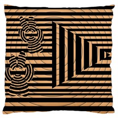 Wooden Pause Play Paws Abstract Oparton Line Roulette Spin Large Cushion Case (one Side) by BangZart