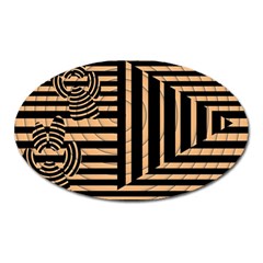 Wooden Pause Play Paws Abstract Oparton Line Roulette Spin Oval Magnet by BangZart