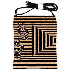 Wooden Pause Play Paws Abstract Oparton Line Roulette Spin Shoulder Sling Bags by BangZart