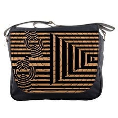 Wooden Pause Play Paws Abstract Oparton Line Roulette Spin Messenger Bags by BangZart