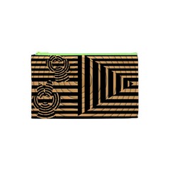 Wooden Pause Play Paws Abstract Oparton Line Roulette Spin Cosmetic Bag (xs)