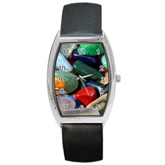 Stones Colors Pattern Pebbles Macro Rocks Barrel Style Metal Watch by BangZart