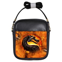 Dragon And Fire Girls Sling Bags by BangZart