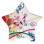 Butterfly Vector Art Star Ornament (Two Sides) Front