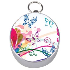 Butterfly Vector Art Silver Compasses