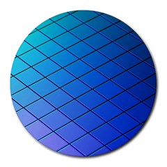 Blue Pattern Plain Cartoon Round Mousepads