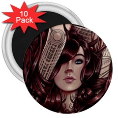 Beautiful Women Fantasy Art 3  Magnets (10 Pack)  by BangZart