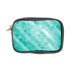 Bright Blue Turquoise Polygonal Background Coin Purse by TastefulDesigns